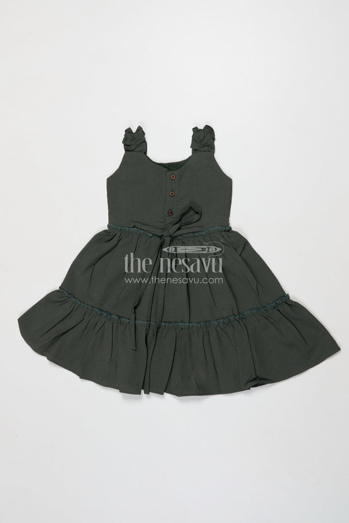 The Nesavu Girls Cotton Frock Sleeveless Baby Girl Frock in Modal Silk for Everyday Ethnic Style Nesavu Nesavu sleeveless modal silk frock for baby girls with digital print for casual festive wear