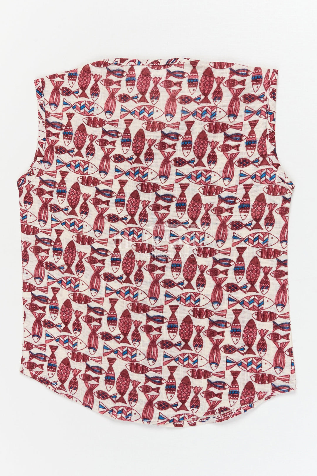 The Nesavu Baby Jablas Sleeveless Cotton Jabla for Babies with Button Front and Artistic Print Nesavu 10 (NB) / Maroon / Cotton IF050B-10 Nesavu sleeveless baby jabla with wooden buttons and textured digital print – everyday cotton essential