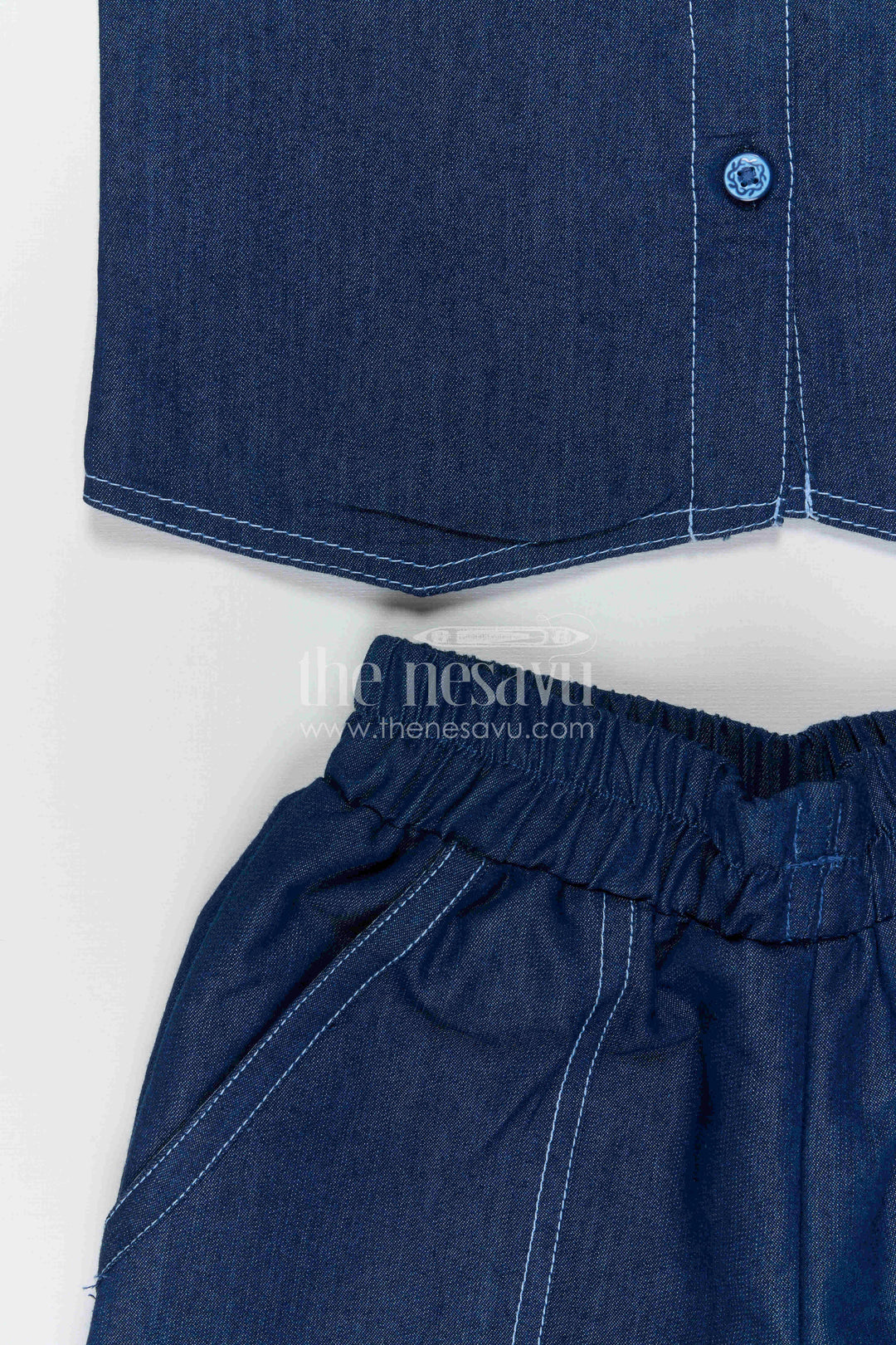 The Nesavu Girls Co-Ord Sets Sleeveless Girls Co Ord Set for Casual Travel Styling Nesavu Nesavu Sleeveless Girls Co Ord Set With Wide Leg Pants For Casual Travel Styling