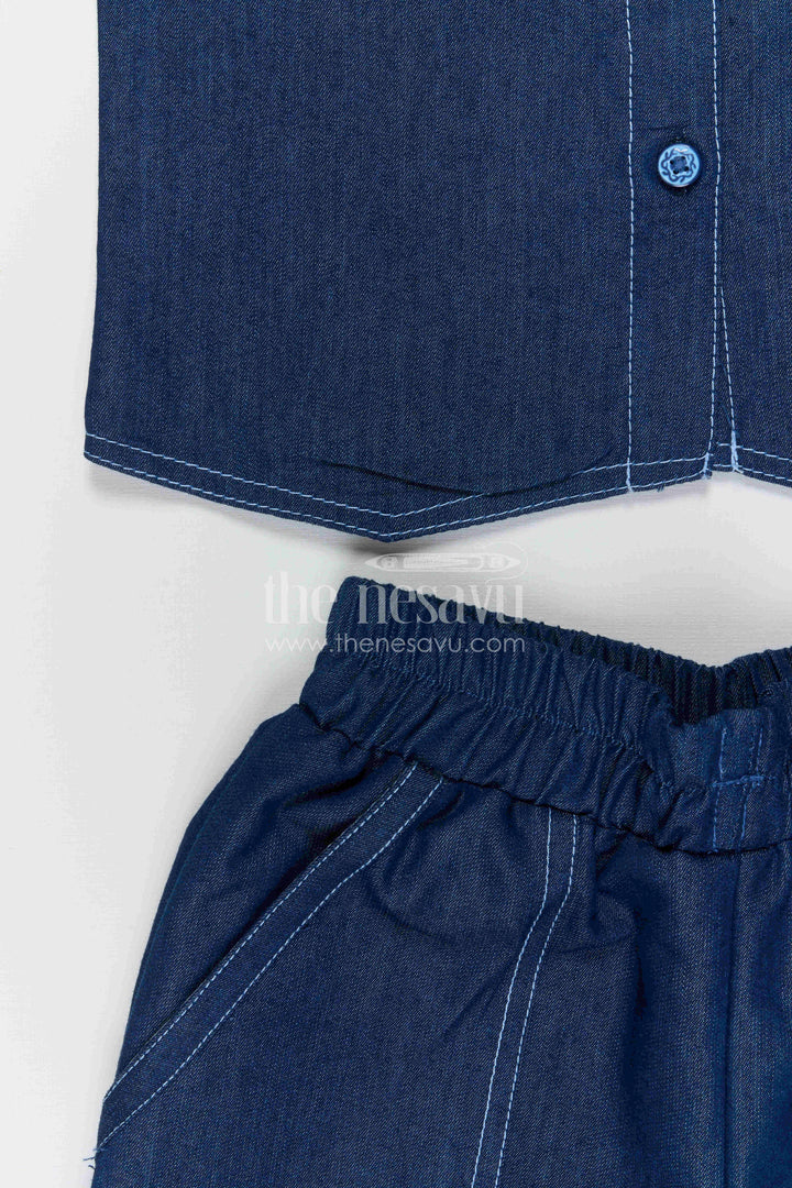 The Nesavu Girls Co-Ord Sets Sleeveless Girls Co Ord Set for Casual Travel Styling Nesavu Nesavu Sleeveless Girls Co Ord Set With Wide Leg Pants For Casual Travel Styling
