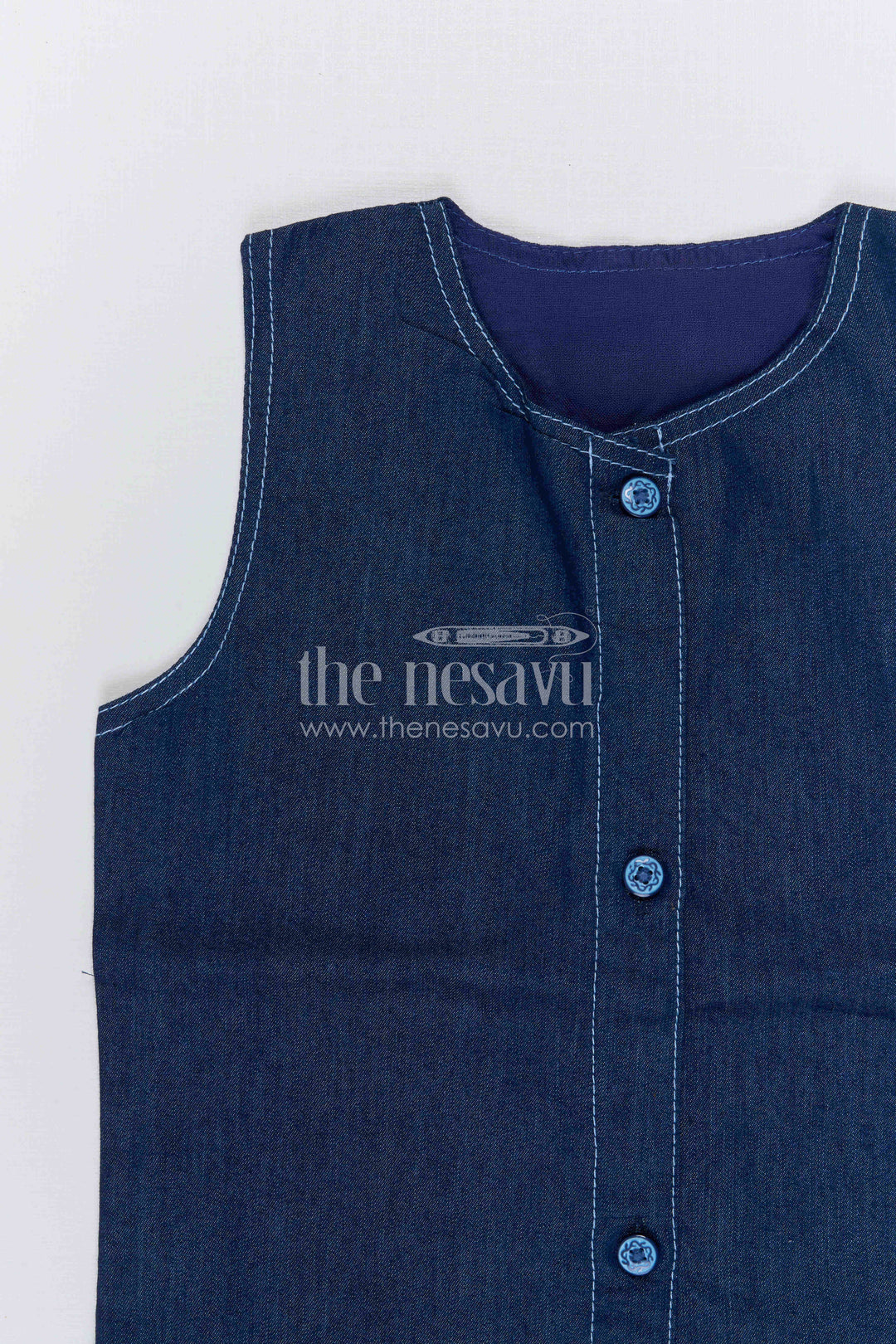 The Nesavu Girls Co-Ord Sets Sleeveless Girls Co Ord Set for Casual Travel Styling Nesavu Nesavu Sleeveless Girls Co Ord Set With Wide Leg Pants For Casual Travel Styling