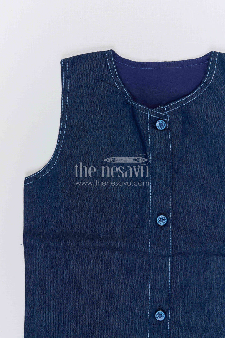 The Nesavu Girls Co-Ord Sets Sleeveless Girls Co Ord Set for Casual Travel Styling Nesavu Nesavu Sleeveless Girls Co Ord Set With Wide Leg Pants For Casual Travel Styling