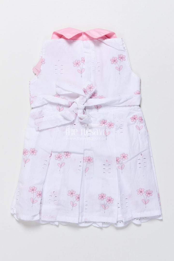 The Nesavu Girls Cotton Frock Sleeveless Hakoba Cotton Frock with Soft Embroidery Work Nesavu Nesavu hakoba embroidered cotton frock  sleeveless floral casual wear girls