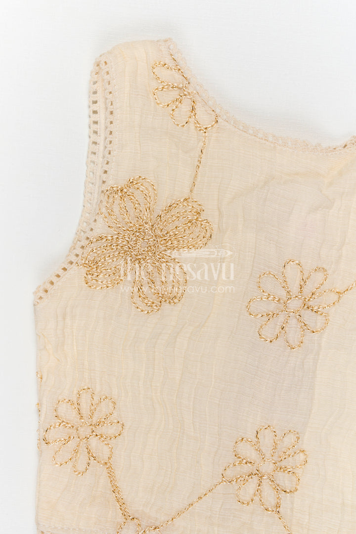 The Nesavu Baby Cotton Frocks Soft Cotton Party Frock for Baby Girl Celebrations Nesavu Nesavu baby girl cotton frock for birthdays with thread embroidery soft breathable fabric and flared design