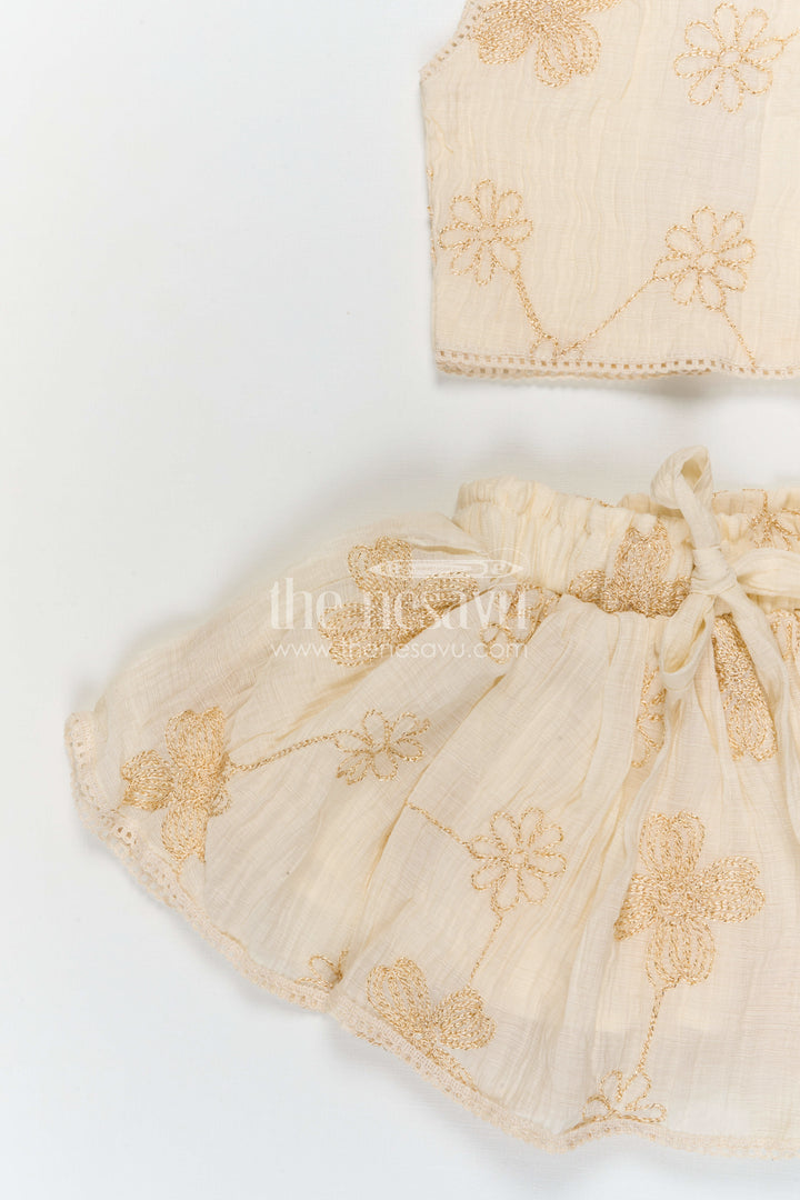 The Nesavu Baby Cotton Frocks Soft Cotton Party Frock for Baby Girl Celebrations Nesavu Nesavu baby girl cotton frock for birthdays with thread embroidery soft breathable fabric and flared design