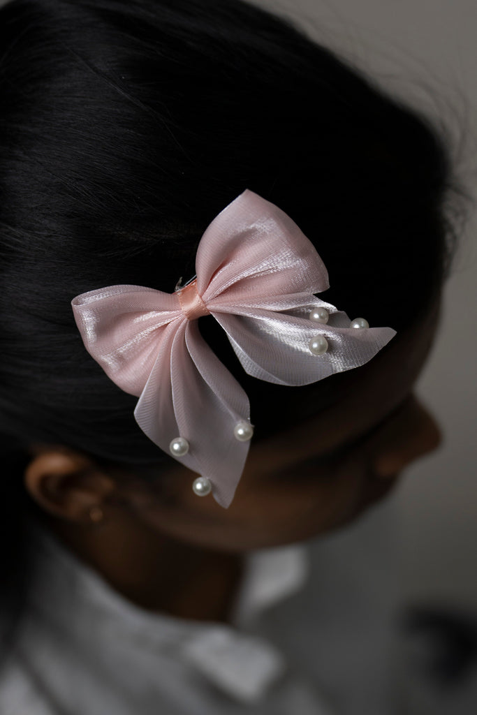 ヘアアクセサリー SILK SATIN BOW HAIR CLIPE Silk bow hair clip, bow hair clip, metal clip, long tail