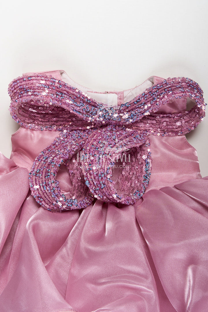The Nesavu Girls Fancy Party Frock Special Occasion Baby Frock With Ruffles Perfect For Birthday Party Celebrations Nesavu Nesavu Pink Birthday Party Frock Girls Organza Ruffled Layers Sparkling Beaded Bow