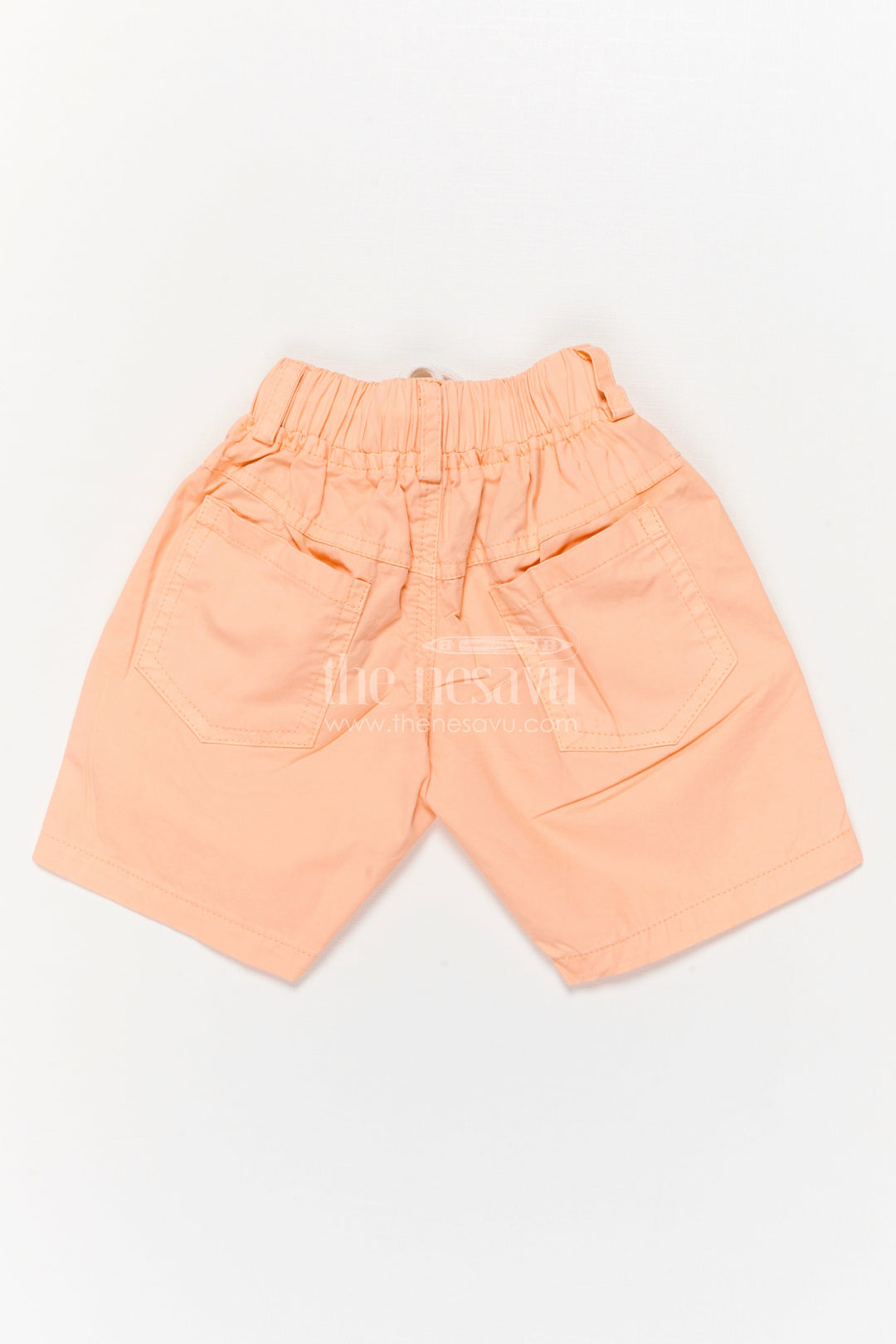 The Nesavu Boys Shorts Sporty Cotton Boys Shorts with Football Design and Playful Print Nesavu Boys breathable cotton shorts with football patch and drawstring fit