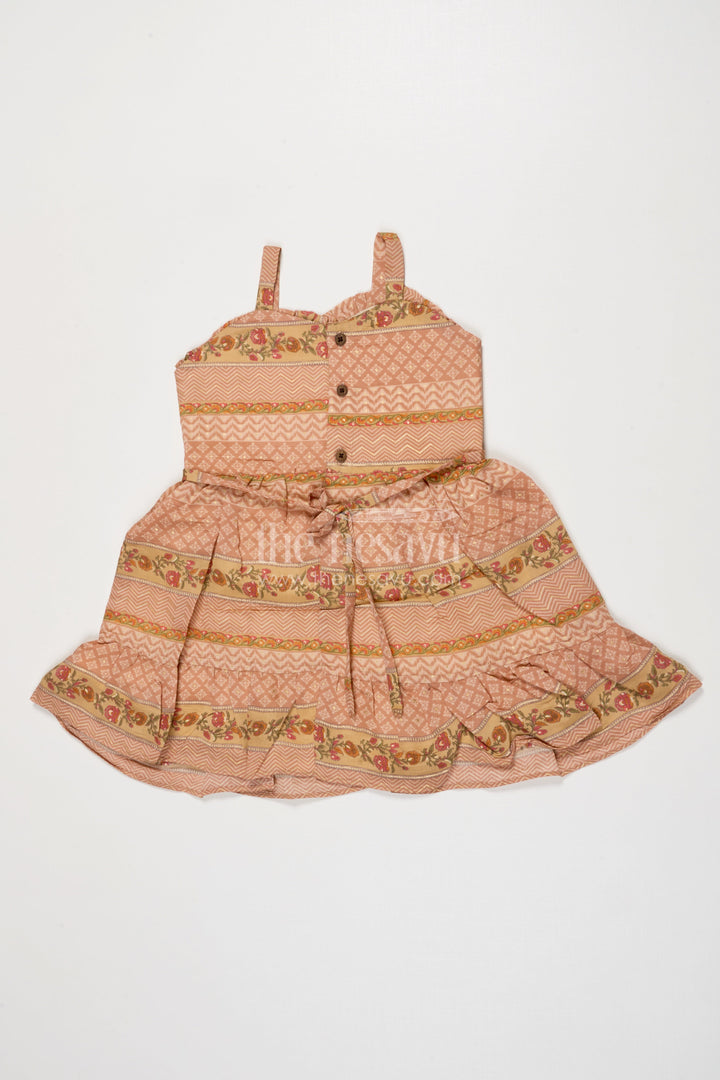 The Nesavu Girls Cotton Frock Strappy Baby Girl Frock with Traditional Digital Print for Festive Gatherings Nesavu Nesavu baby girl strappy frock in modal silk with festive digital prints for ethnic wear