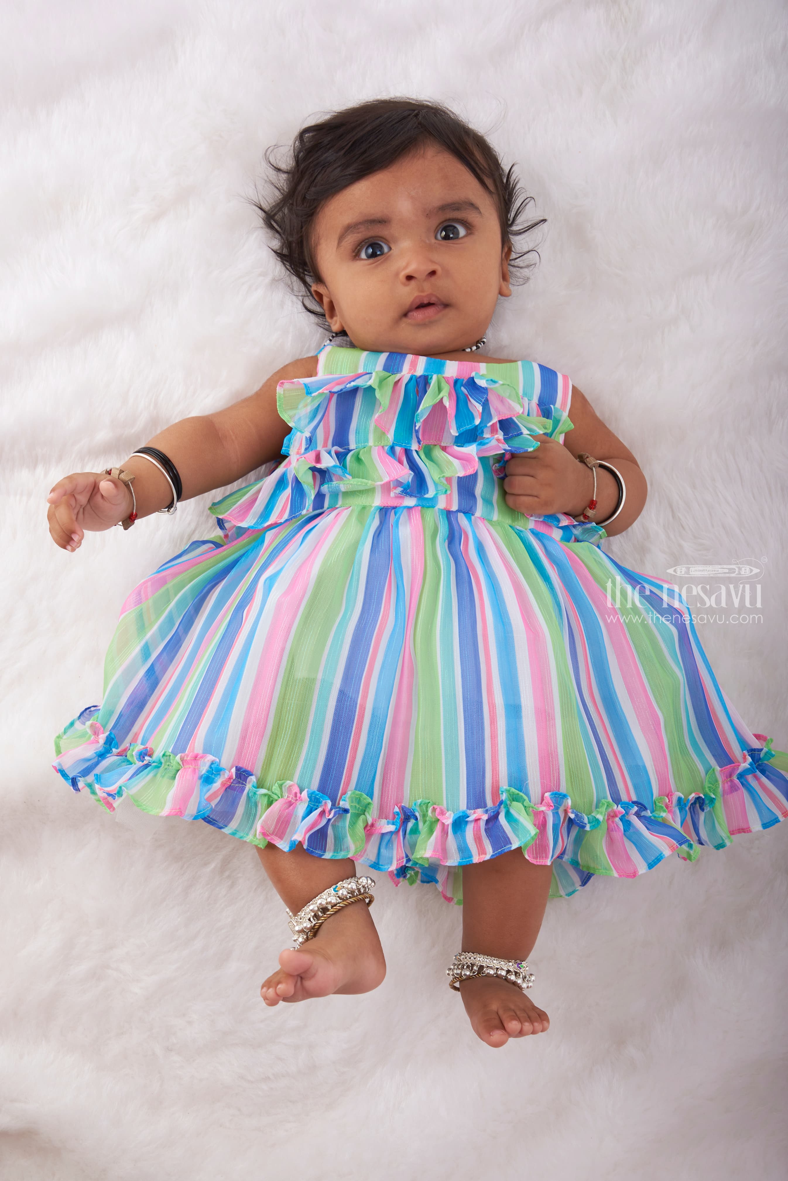 Satin Dress Beaded Short Sleeves Baby Dress – Sparkly Gowns