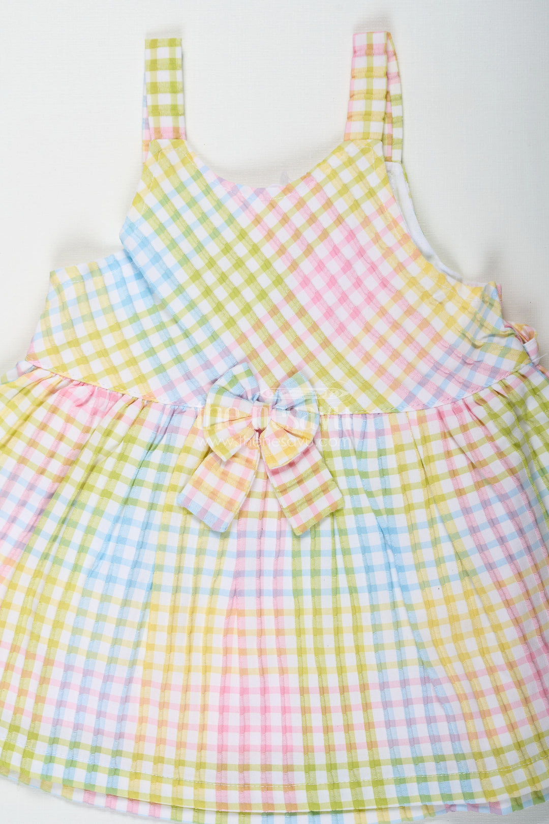 The Nesavu Baby Cotton Frocks Stylish Frocks for Baby Girl in Soft Cotton with Multicolor Checks and Matching Bloomers Nesavu Nesavu Stylish Baby Girl Cotton Frock Multicolor Checks Print Matching White Bloomers