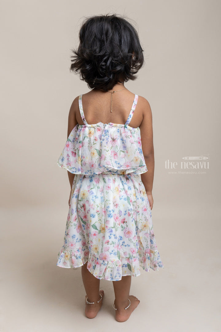 The Nesavu Baby Fancy Frock Stylish Multicolour Floral Printed Sleeveless Georgette Frock For Baby Girls Nesavu Comfortable Baby Frocks online | Party Frocks For Babies | The Nesavu