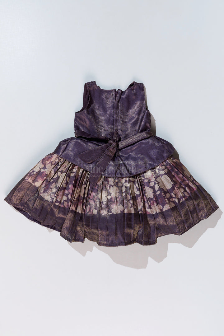 The Nesavu Silk Frock Stylish New Fashion Frock for Girls with Banarasi Jacquard and Peplum Design Nesavu Nesavu Stylish New Fashion Frock Girls Banarasi Jacquard Peplum Design