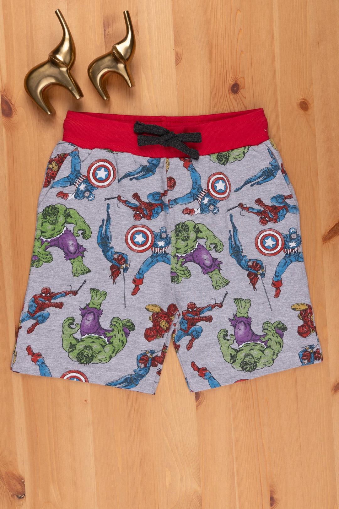 The Nesavu Boys Shorts Stylish Unisex Kids Casual Shorts Comfortable and OnTrend Bottoms psr silks Nesavu 18 (2Y) / Gray LBW035