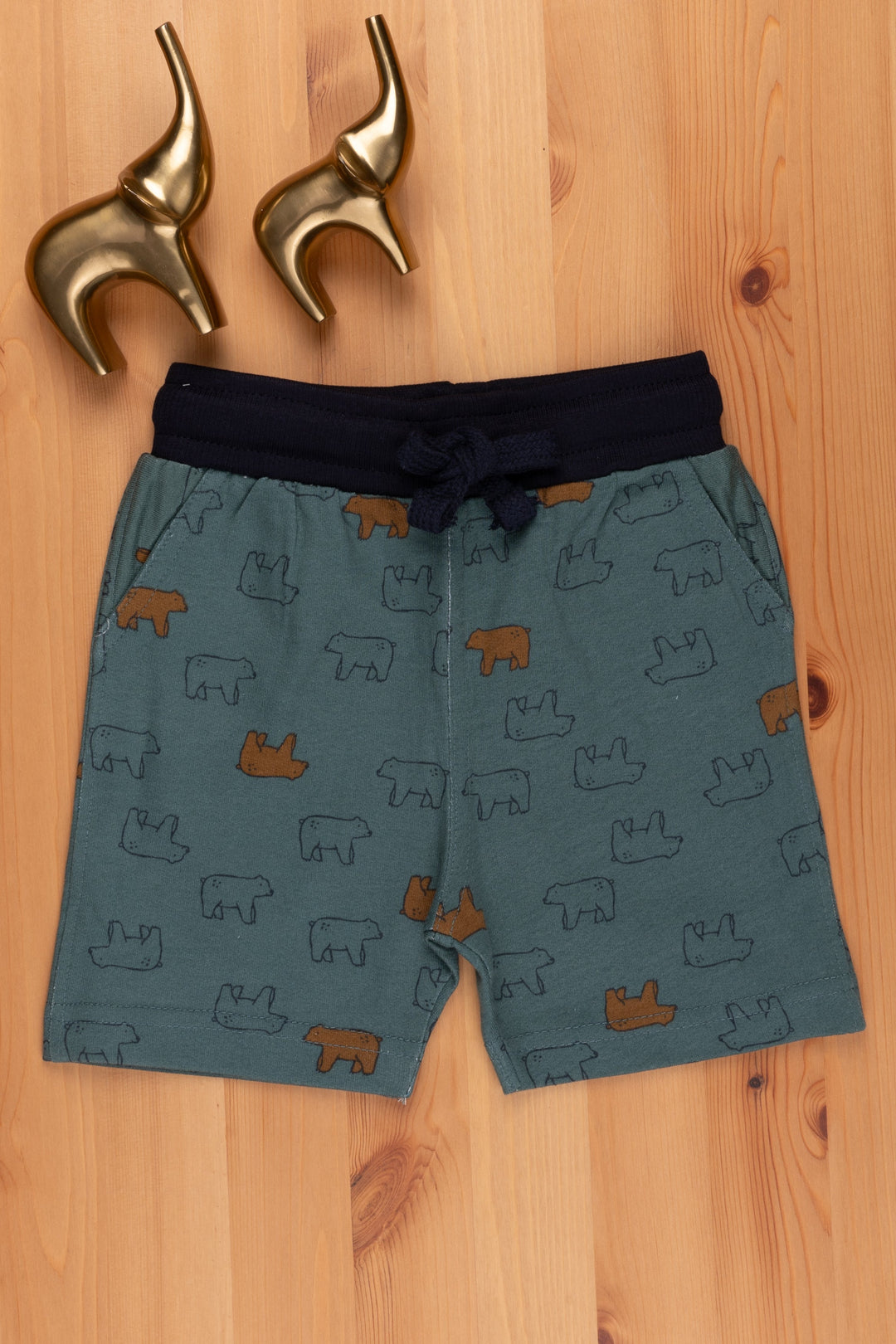 The Nesavu Boys Shorts Stylish Unisex Kids Everyday Shorts Fashionable and Versatile Casual Wear psr silks Nesavu 10 (NB) / Green LBW019