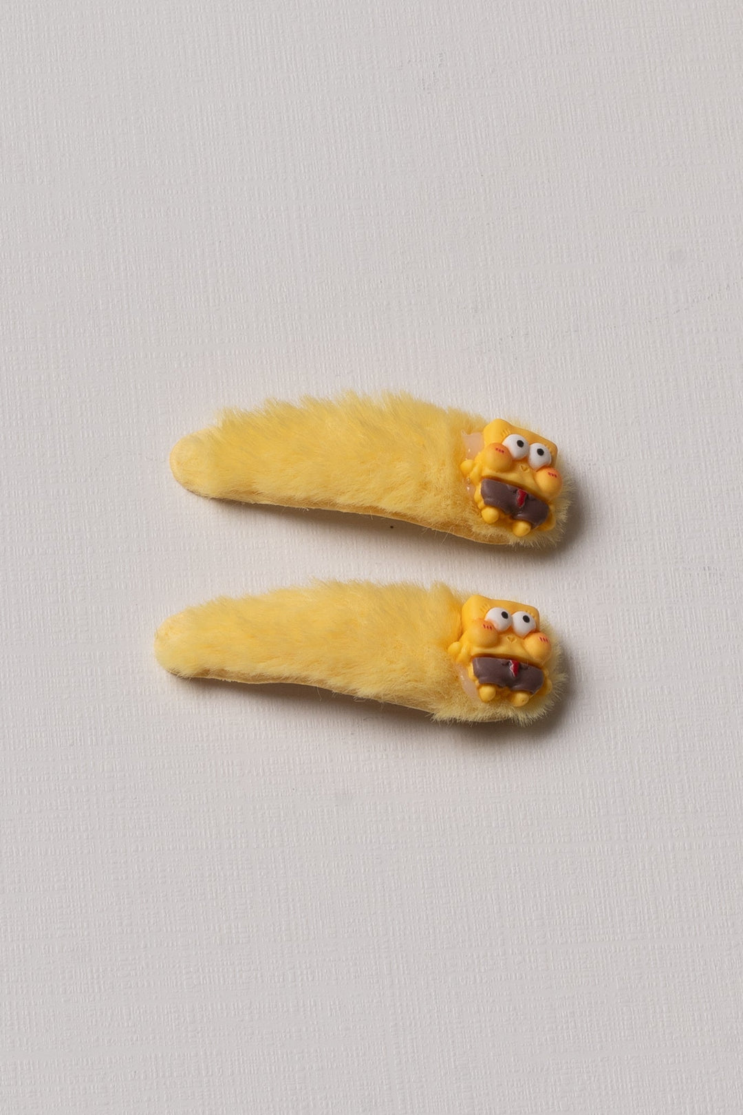 The Nesavu Tick Tac Clip Sunny Yellow Furry Character Tic Tac Hair Clips Nesavu Yellow / Style 3 JHTT12C Charming Yellow Furry Tic Tac Hair Clips for Kids | Cute & Playful | The Nesavu