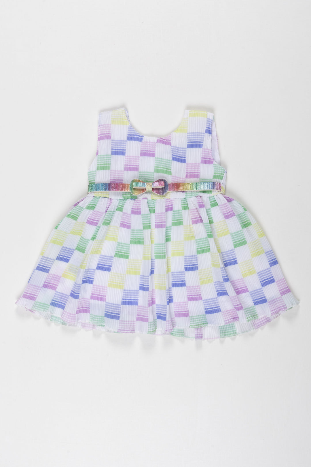 The Nesavu Baby Fancy Frock Sunshine Plaid Baby Girl Cotton Frock - Colorful & Comfortable Nesavu 14 (6M) / Purple / Georgette BFJ547A-14 Charming Newborn Plaid Frock | Shop Stylish Cotton Frocks for Baby Girls | The Nesavu