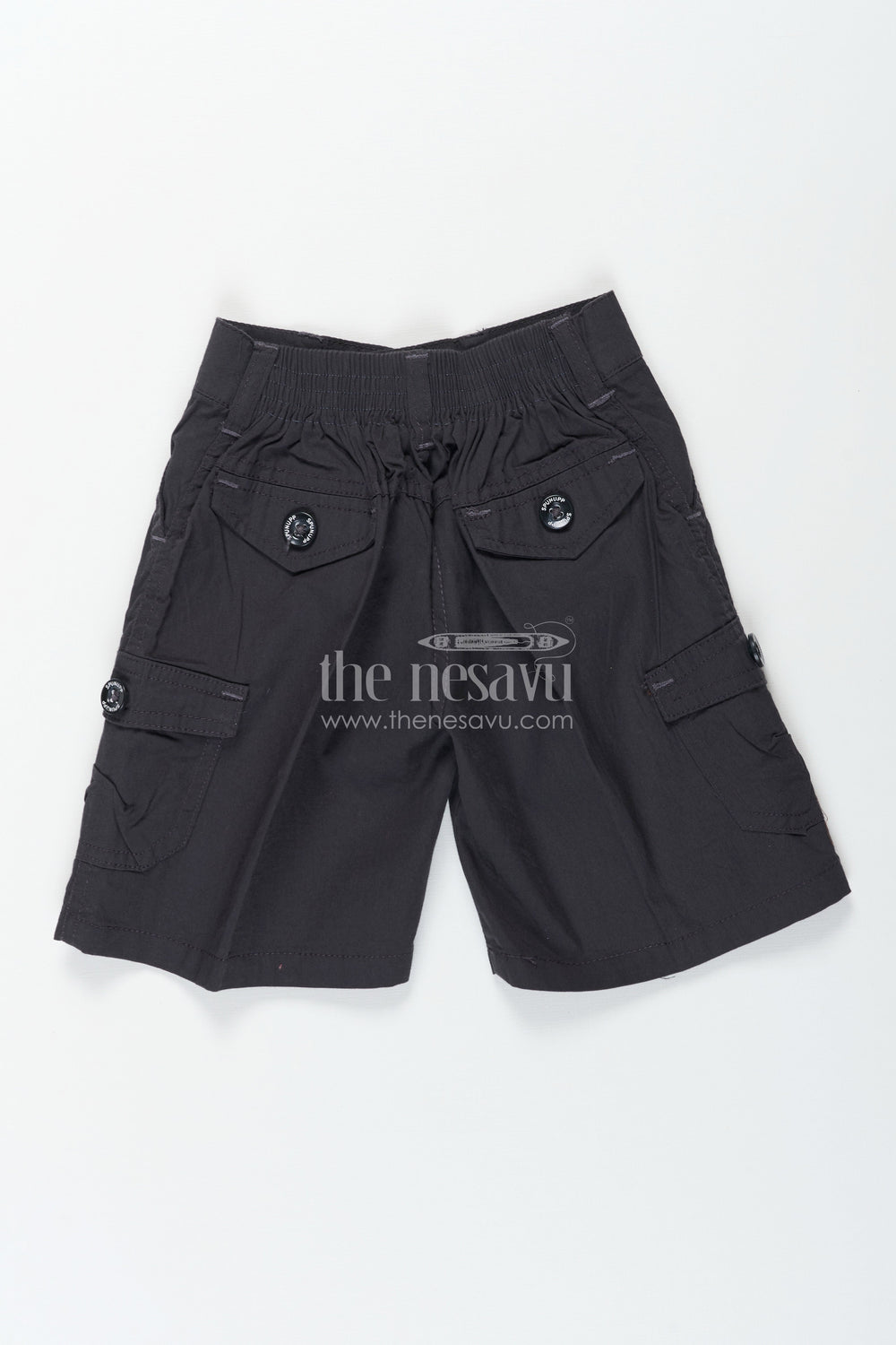 The Nesavu Boys Shorts The Nesavu Grey Cargo Cotton Boys Shorts for T-Shirts Nesavu The Nesavu Grey Cargo Cotton Boys Shorts for T-Shirts