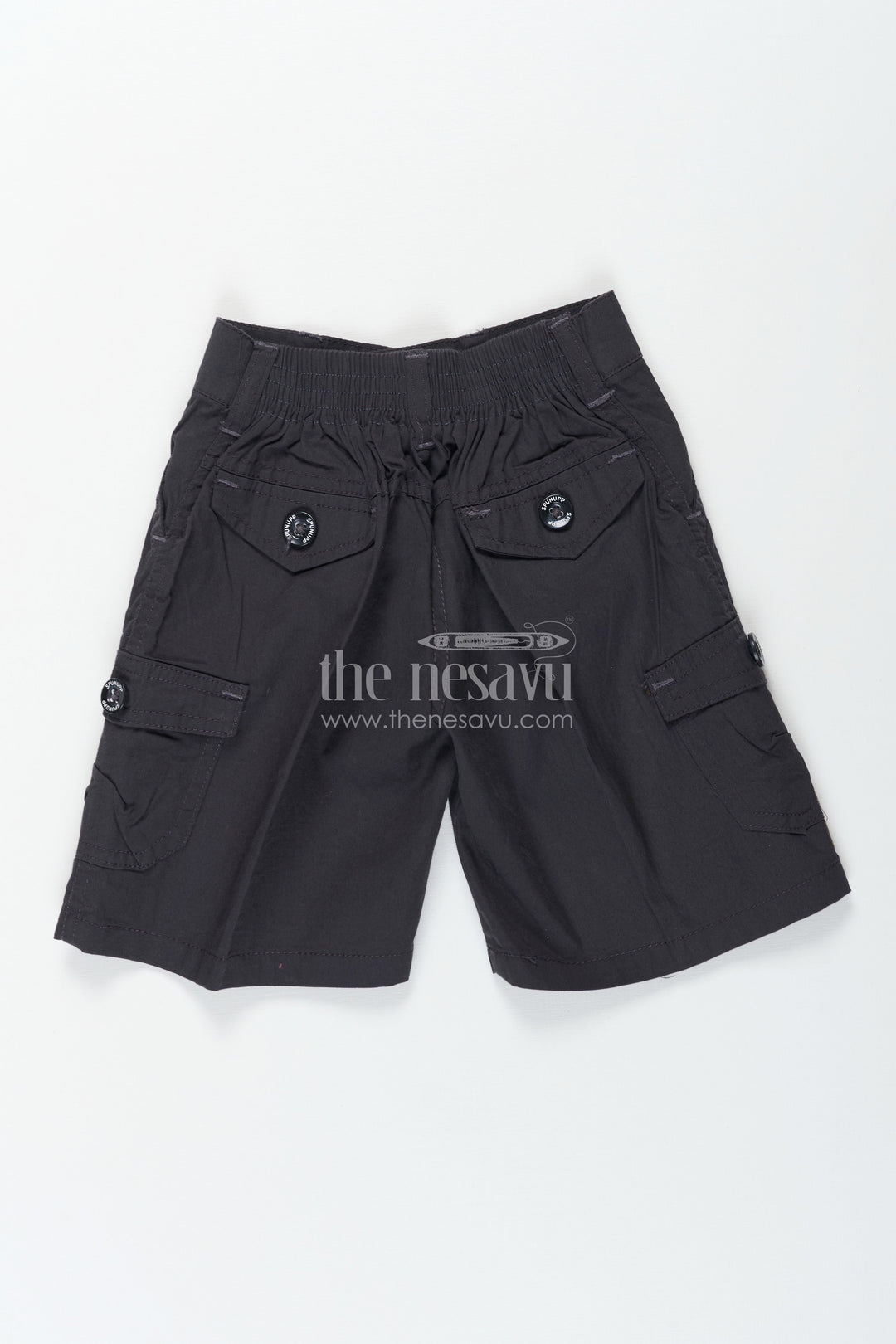 The Nesavu Boys Shorts The Nesavu Grey Cargo Cotton Boys Shorts for T-Shirts Nesavu The Nesavu Grey Cargo Cotton Boys Shorts for T-Shirts