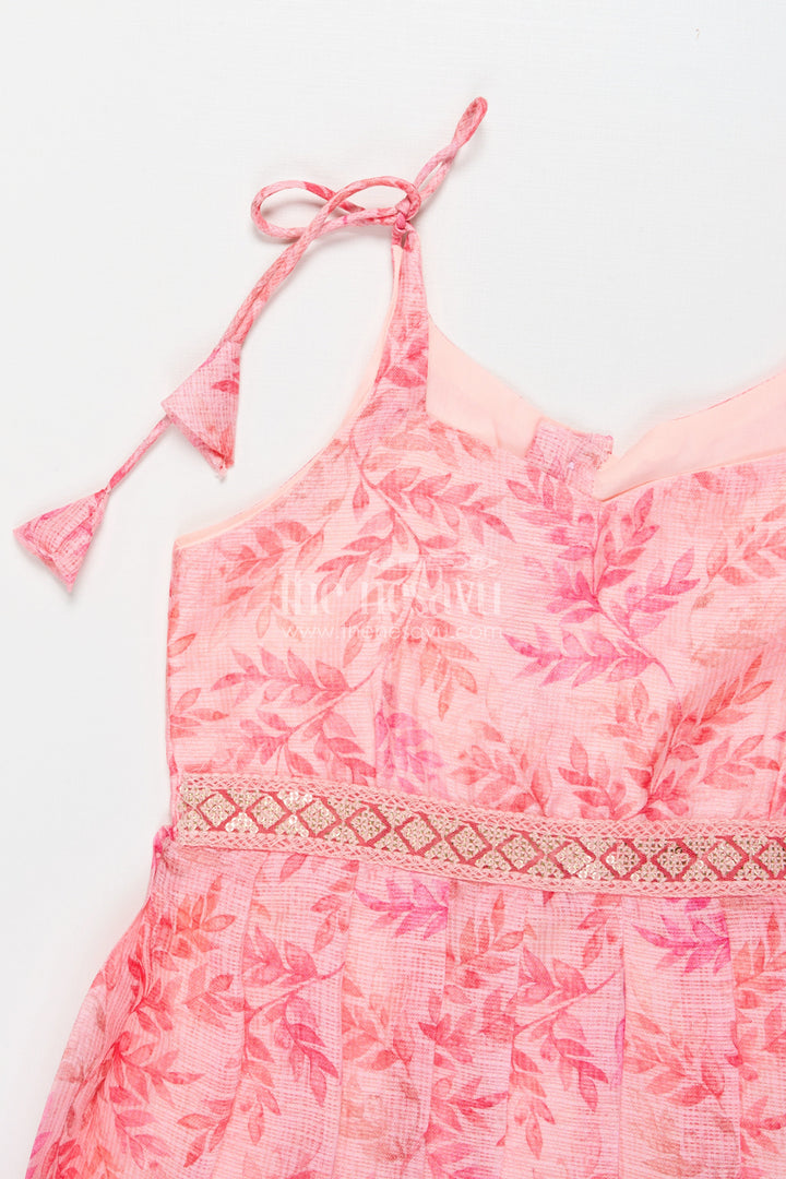 The Nesavu Tie-up Frock Tie-up Frock for Baby Girls for Casual Celebrations and Playdates Nesavu Nesavu baby girl tie-up frock in Kotta silk with floral print – perfect for birthdays and festive outings