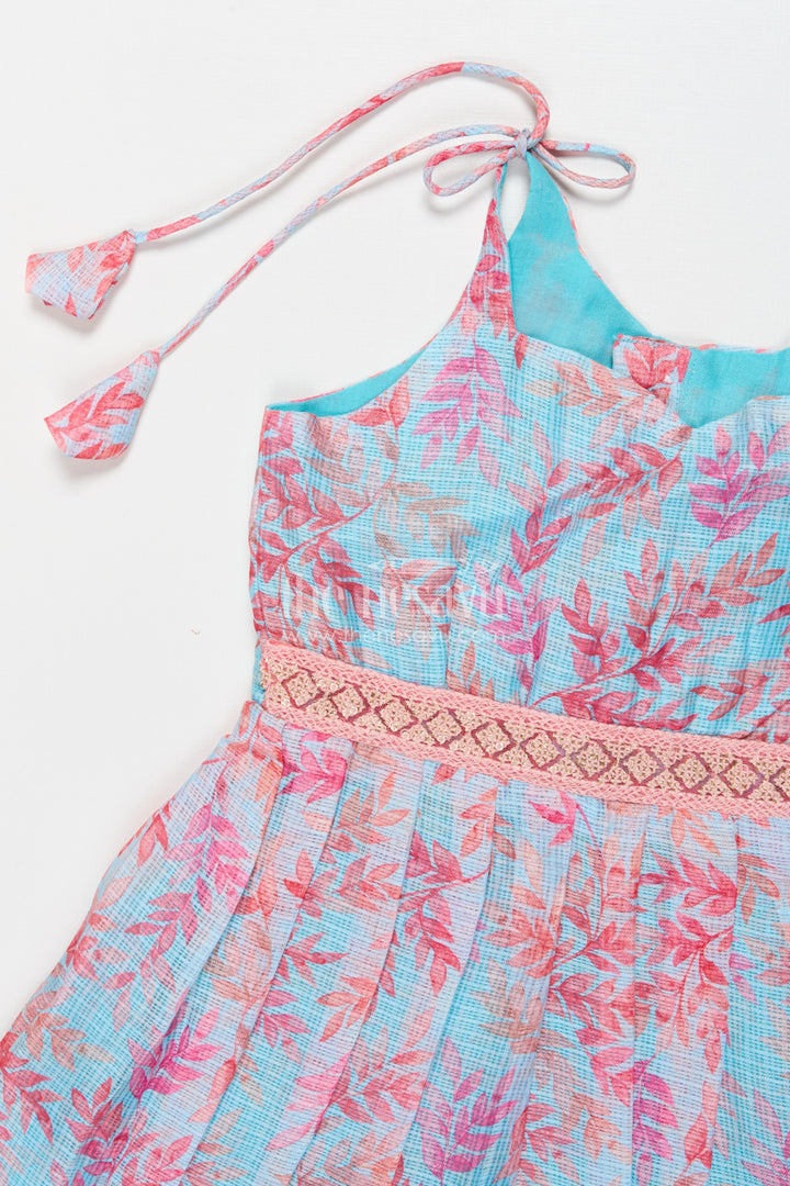 The Nesavu Tie-up Frock Tie-up Frock for Baby Girls with Digital Print for Summer Festivals and Photoshoots Nesavu Nesavu tie-up frock in Kotta silk with floral digital print – perfect for summer birthdays and baby photoshoots
