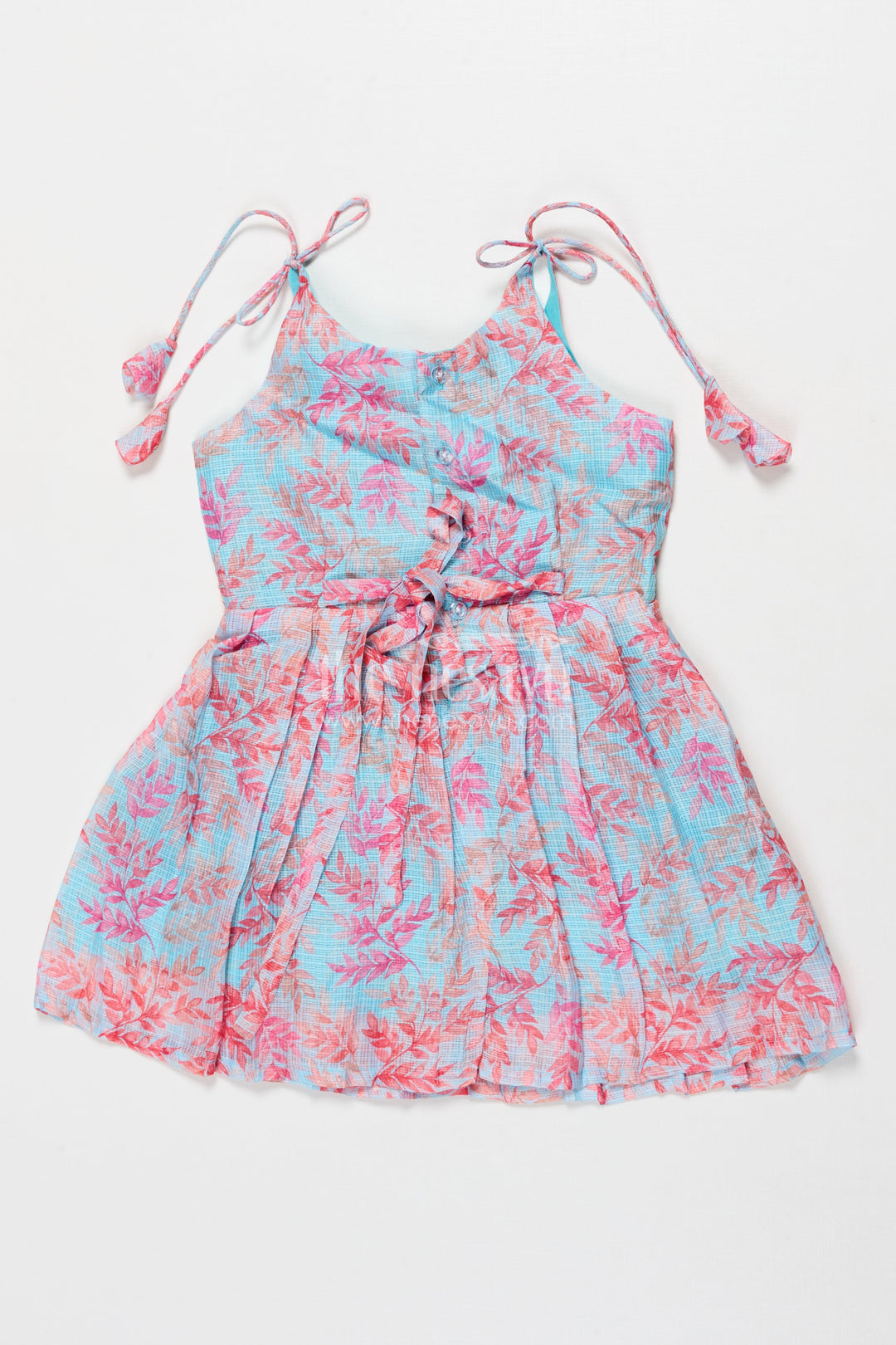 The Nesavu Tie-up Frock Tie-up Frock for Baby Girls with Digital Print for Summer Festivals and Photoshoots Nesavu Nesavu tie-up frock in Kotta silk with floral digital print – perfect for summer birthdays and baby photoshoots