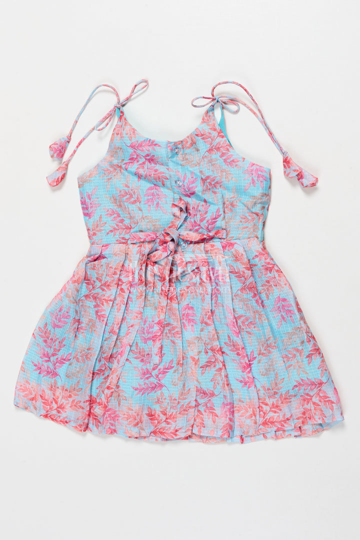The Nesavu Tie-up Frock Tie-up Frock for Baby Girls with Digital Print for Summer Festivals and Photoshoots Nesavu Nesavu tie-up frock in Kotta silk with floral digital print – perfect for summer birthdays and baby photoshoots