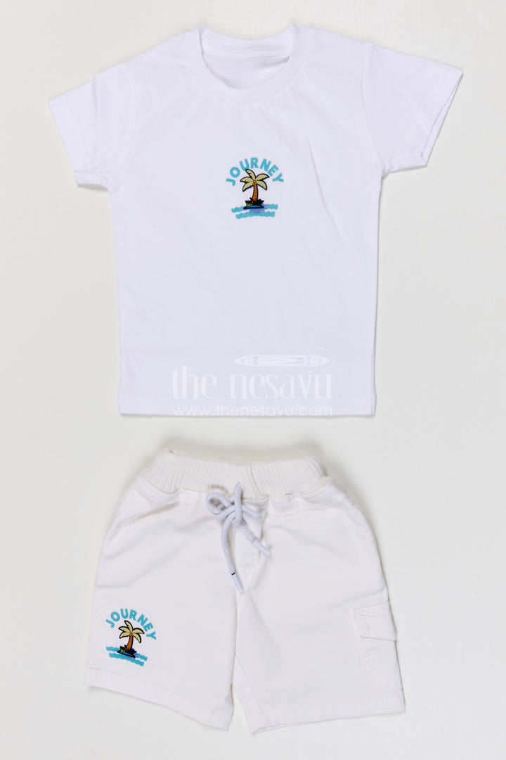 The Nesavu Boys Casual Set Toddler Boy Casual Outfit Set for Everyday Play and Outings Nesavu Nesavu toddler boy cotton casual outfit set for everyday playtime and summer outings with digital print