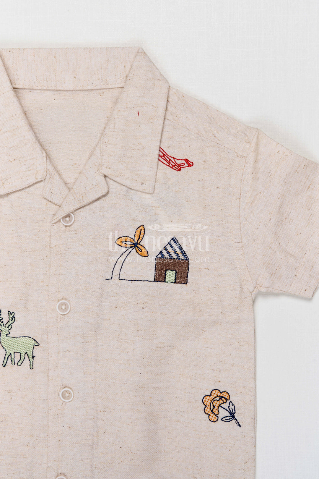 The Nesavu Boys Casual Set Toddler Boy Casual Outfit Set for Everyday Play Nesavu Nesavu toddler boy cotton casual outfit set for everyday play and outings with digital print shirt and cargo shorts