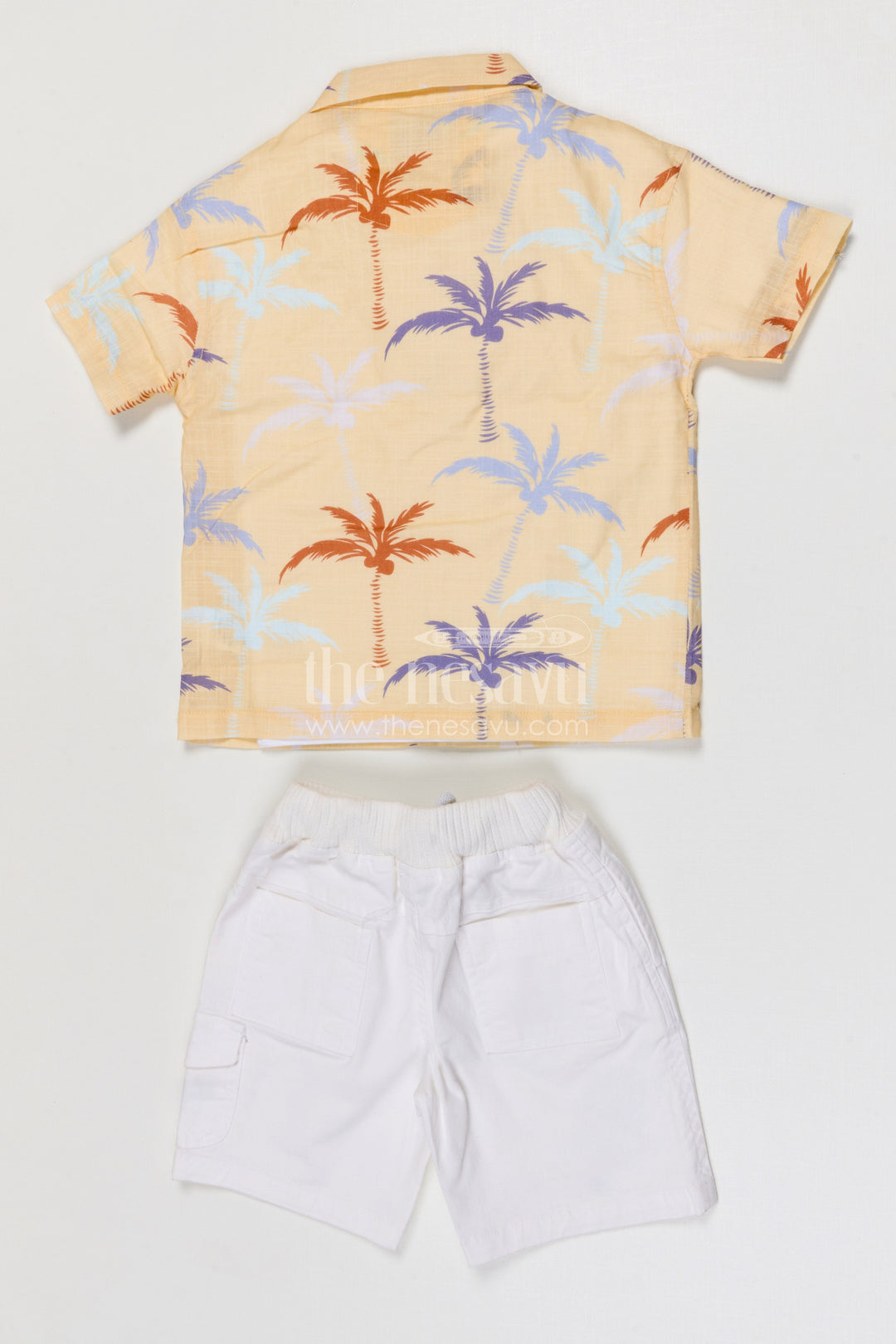 The Nesavu Boys Casual Set Toddler Boy Casual Outfit Set for Summer Outings and Playtime Nesavu Nesavu toddler boy cotton casual outfit set for summer playtime and outings with digital print shirt
