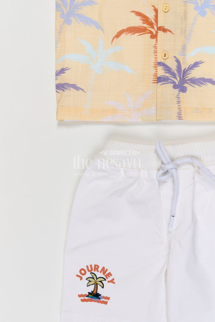 The Nesavu Boys Casual Set Toddler Boy Casual Outfit Set for Summer Outings and Playtime Nesavu Nesavu toddler boy cotton casual outfit set for summer playtime and outings with digital print shirt