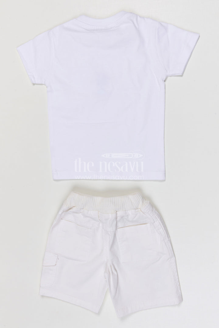 The Nesavu Boys Casual Set Toddler Boy Casual Outfit Set for Summer Outings and Playtime Nesavu Nesavu toddler boy cotton casual outfit set for summer playtime and outings with digital print shirt