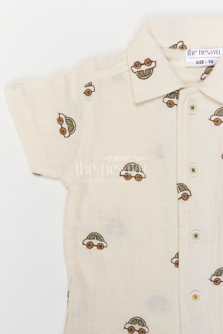 The Nesavu Boys Casual Set Toddler Boy Casual Outfit Set for Summer Play and Daily Wear Nesavu Nesavu toddler boy muslin cotton casual outfit set for everyday play and summer outings with digital print shirt