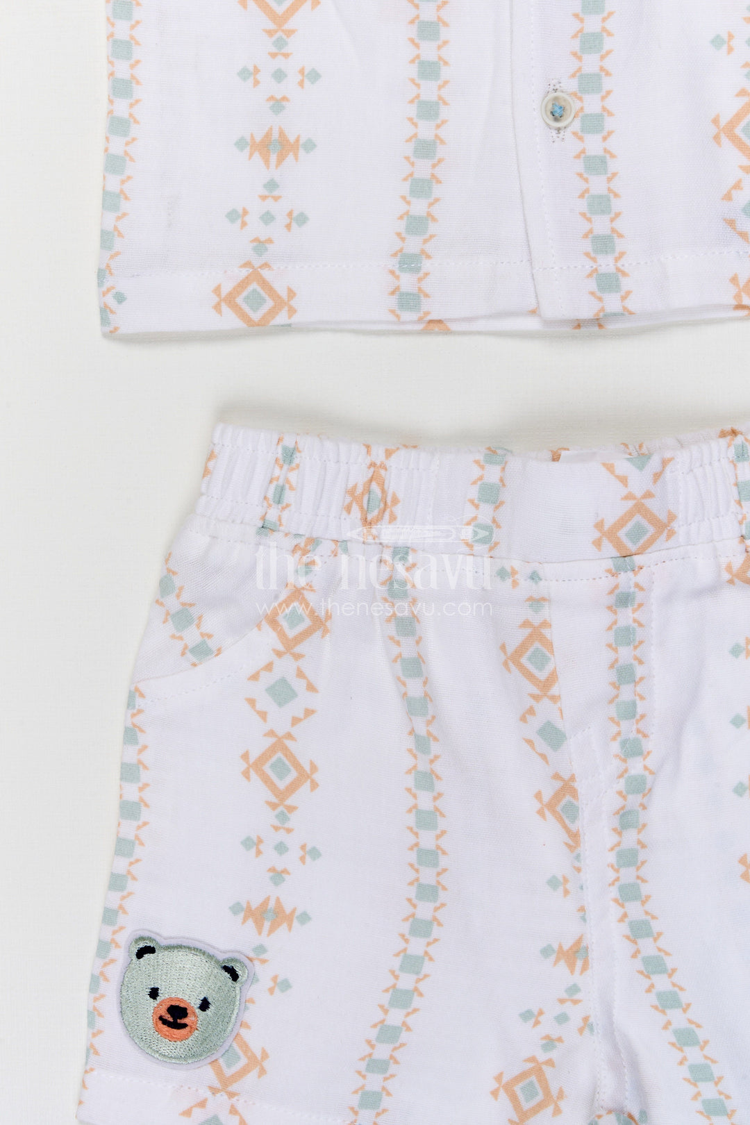The Nesavu Boys Casual Set Toddler Boy Casual Summer Outfit Set for Everyday Comfort and Play Nesavu Nesavu toddler boy muslin cotton casual outfit set for everyday summer play and outings with digital print