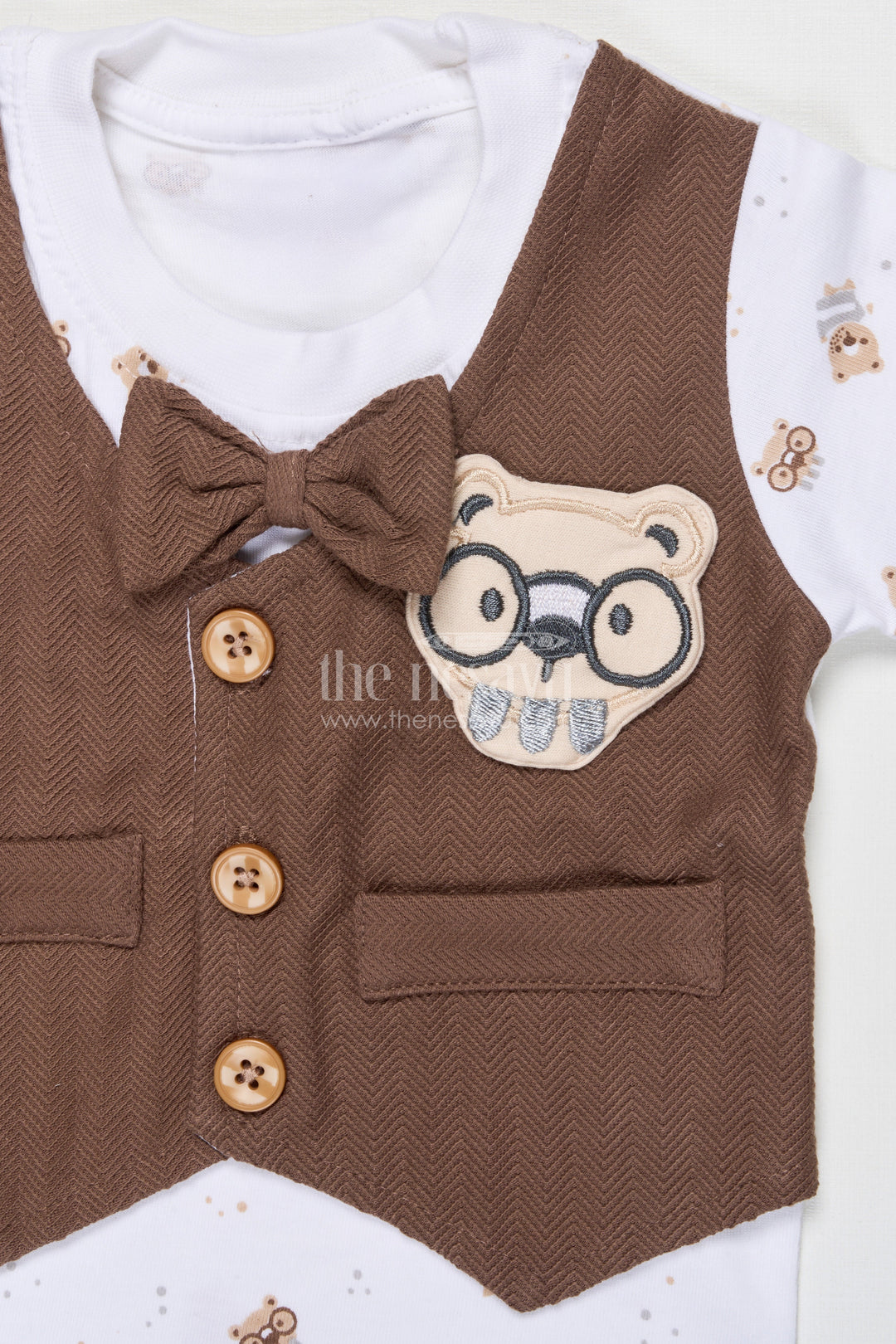 The Nesavu Boys Casual Set Toddler Boy Collared Cotton Outfit for Festive Days and Casual Gatherings Nesavu Nesavu toddler boy cotton shirt shorts set contrast collar festive family events