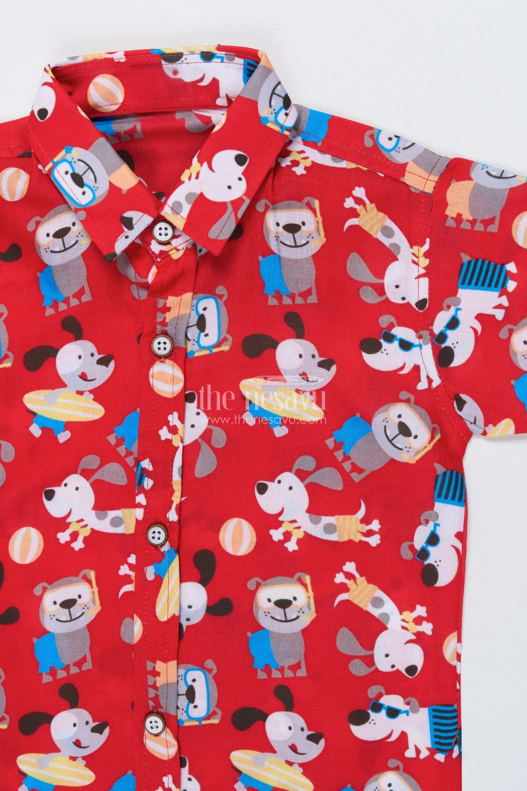 The Nesavu Boys Casual Set Toddler Boy Cotton Casual Set with Printed Shirt and Shorts for Everyday Outings Nesavu Nesavu toddler boy cotton casual wear set with printed shirt and shorts for daily comfort