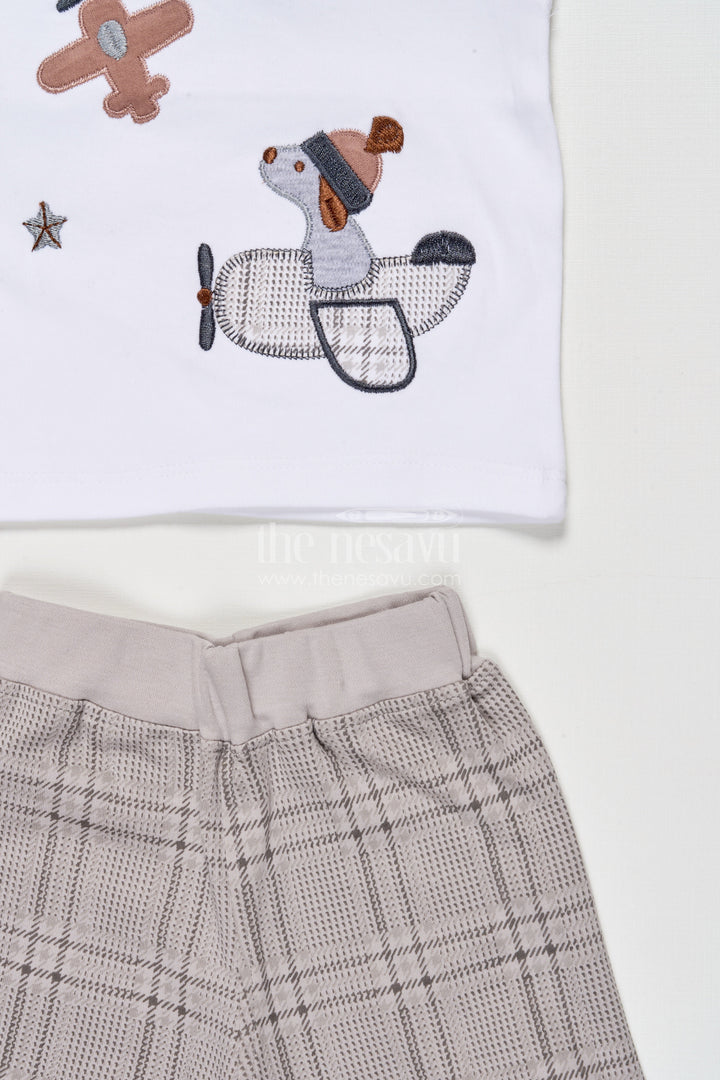 The Nesavu Boys Casual Set Toddler Boy Cotton Co-ord Set for Playful Daytime Dressing Nesavu Nesavu toddler boy cotton outfit set printed top shorts active everyday wear