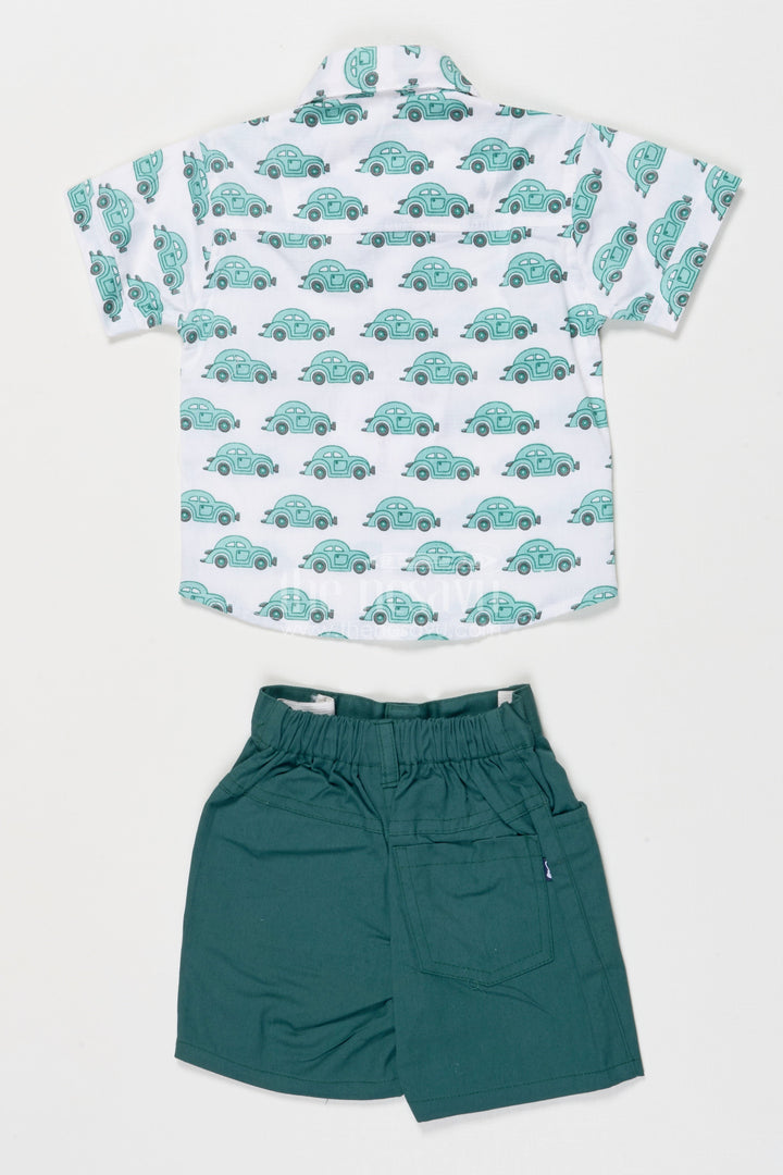 The Nesavu Boys Casual Set Toddler Boy Cotton Outfit Set for Everyday Wear and Playdates Nesavu Nesavu toddler boy cotton outfit printed shirt shorts casual everyday wear