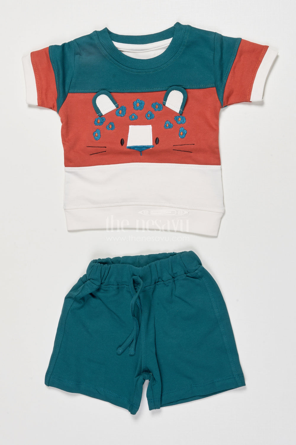 The Nesavu Boys Casual Set Toddler Boy Cotton T-shirt and Shorts Set for Daily Comfort and Play Nesavu 14 (6M) / Green BCS538A-14 Nesavu toddler boy cotton t-shirt shorts set daily comfort active playtime