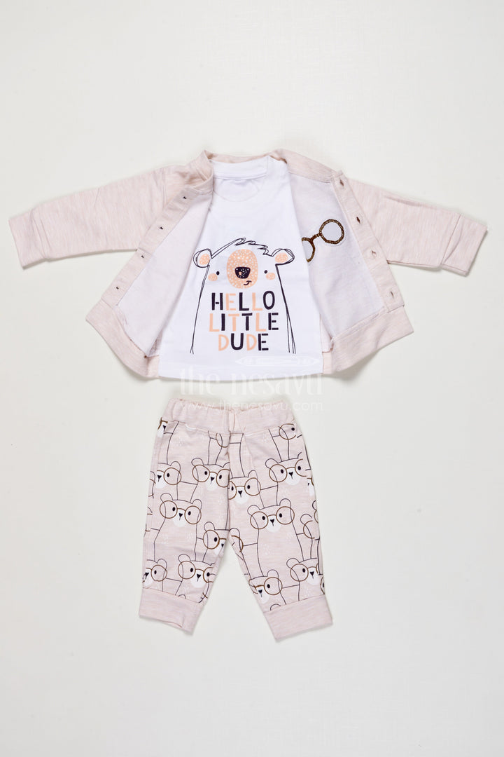 The Nesavu Boys Casual Set Toddler Boy Printed Cotton Outfit for Everyday Wear and Weekend Outings Nesavu Nesavu toddler boy printed cotton outfit set casual wear daily comfort