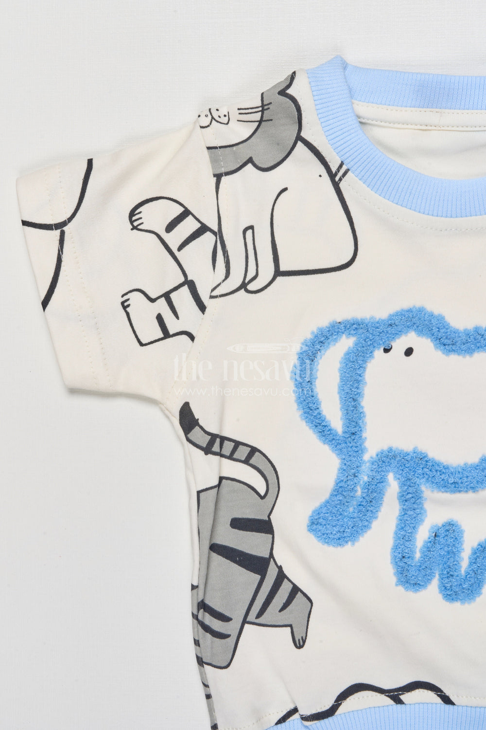 The Nesavu Boys Casual Set Toddler Boy Printed Cotton Set for Summer Play and Daily Outings Nesavu Nesavu toddler boy cotton printed t-shirt shorts set everyday play outings