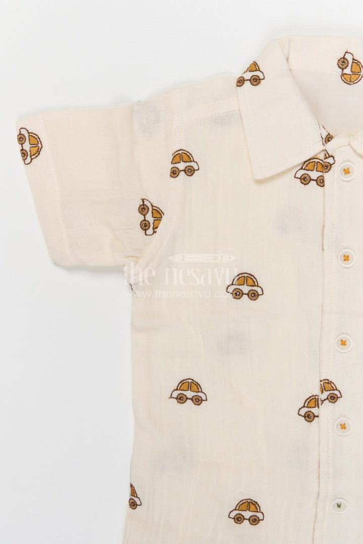 The Nesavu Boys Casual Set Toddler Boy Summer Outfit Set for Everyday Play and Outings Nesavu Nesavu toddler boy muslin cotton outfit set for summer play and casual outings with breathable digital print design