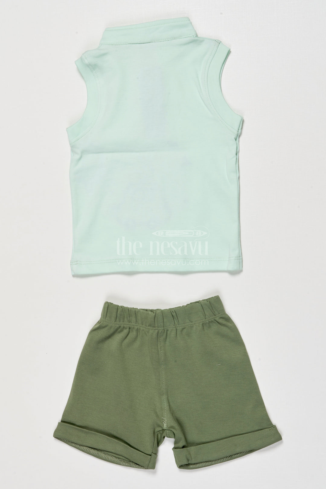 The Nesavu Boys Casual Set Toddler Boys Casual Cotton Set with Embroidery for Everyday Wear Nesavu Nesavu toddler boys embroidered cotton shirt shorts set daily casual dressing