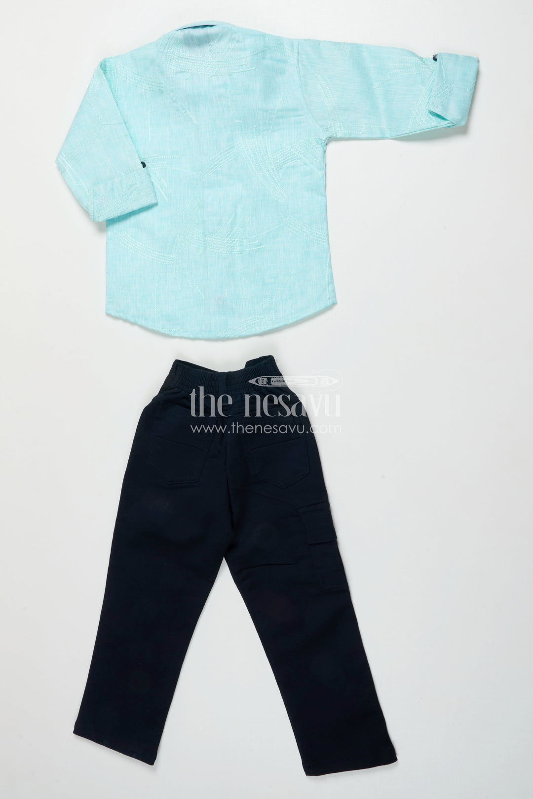 The Nesavu Boys Casual Set Toddler Boys Casual Set for Family Outings and Festive Days Nesavu Nesavu toddler boys cotton casual set embroidered shirt ethnic outings events