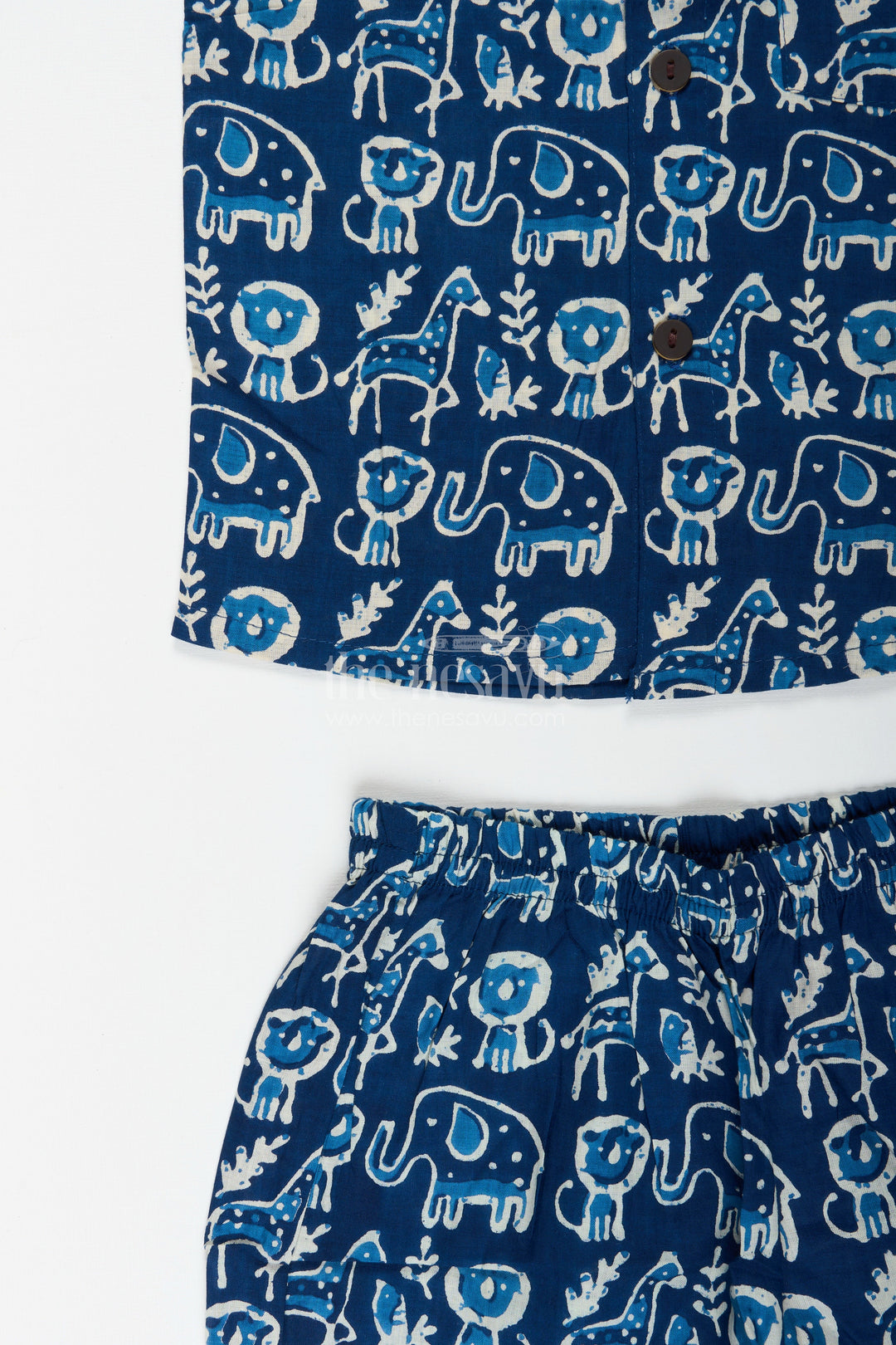 The Nesavu Toddler boys co-ord set with jungle animal print for daily wear Nesavu Nesavu toddler boys cotton co-ord set jungle animal print  comfy outfit daily fun