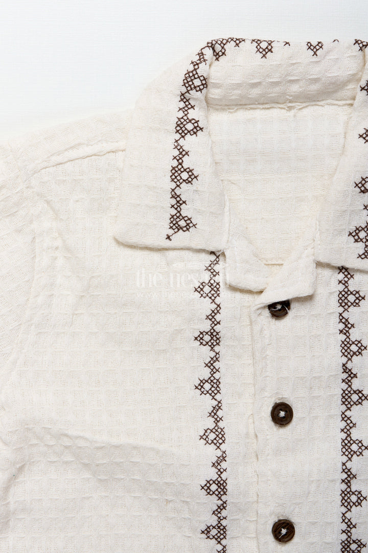 The Nesavu Boys Casual Set Toddler Boys Cotton Embroidered Set for Traditional Occasions Nesavu Nesavu toddler boys embroidered cotton set festive functions traditional events