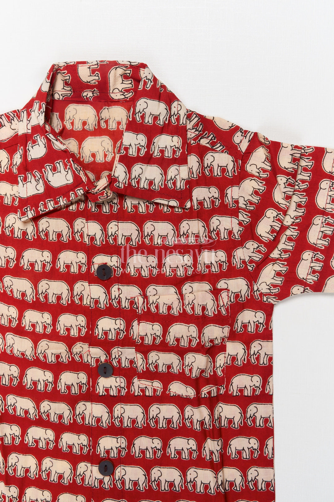 The Nesavu Boys Casual Set Toddler Boys Cotton Set with Elephant Print for Casual Outings Nesavu Nesavu toddler boys cotton outfit with elephant digital print – perfect for comfort and play