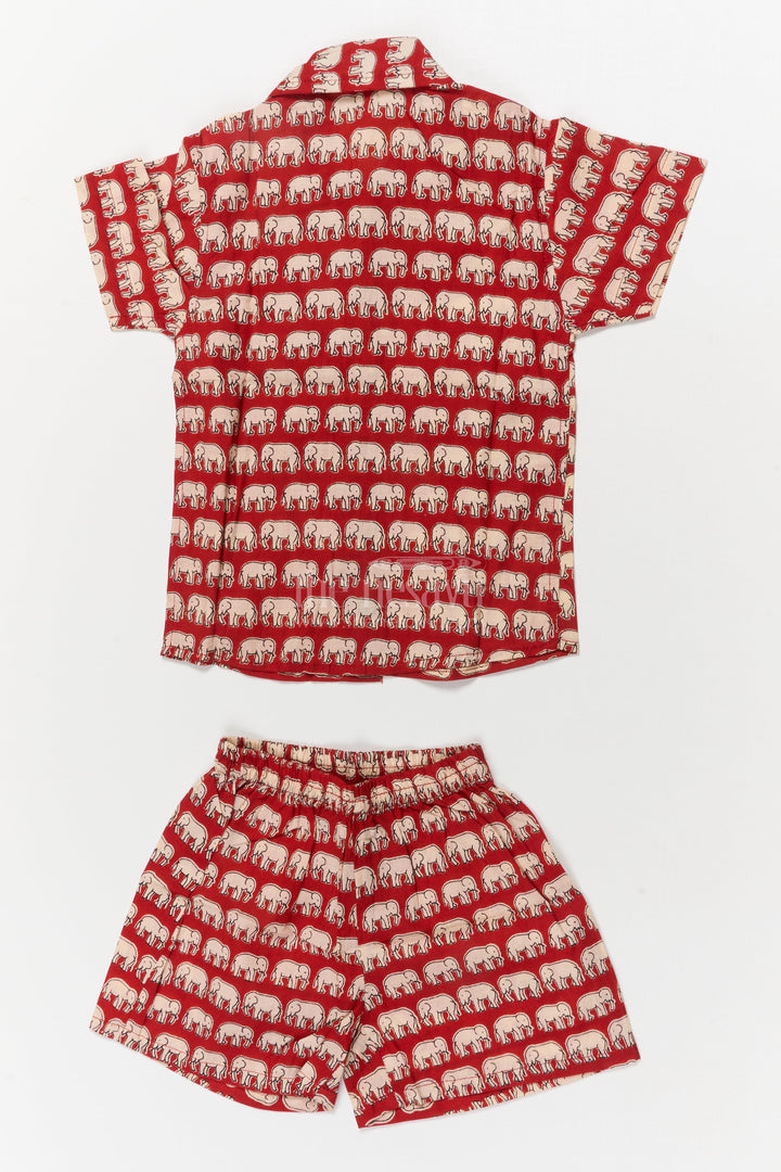 The Nesavu Boys Casual Set Toddler Boys Cotton Set with Elephant Print for Casual Outings Nesavu Nesavu toddler boys cotton outfit with elephant digital print – perfect for comfort and play