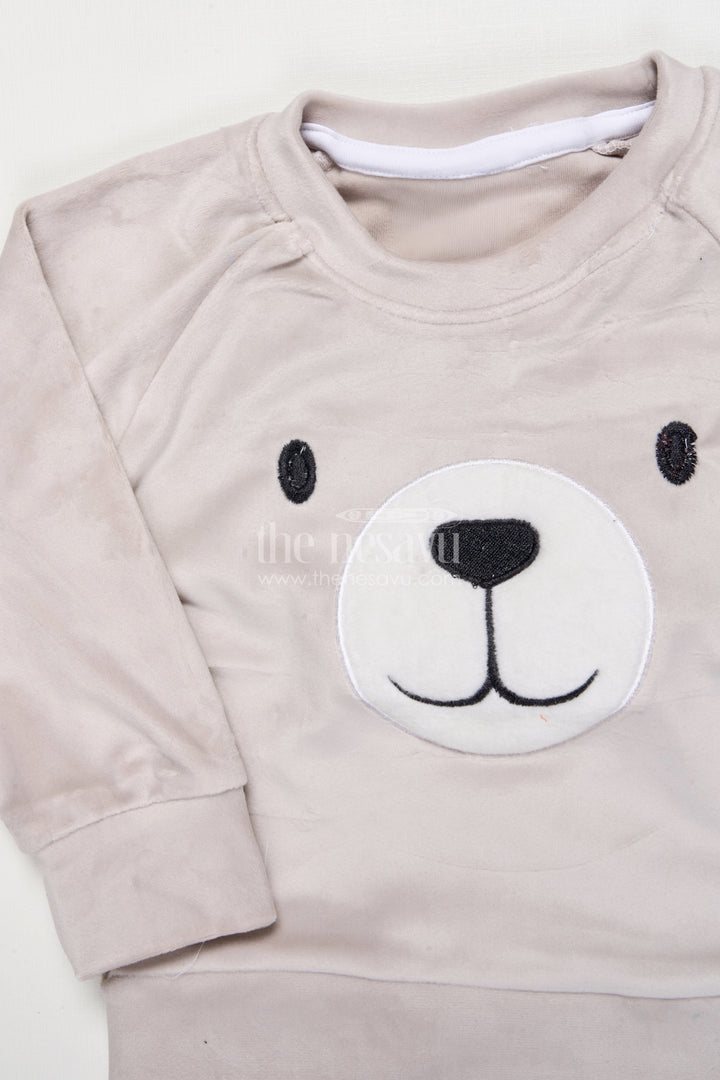 The Nesavu Boys Casual Set Toddler Boys Cotton Set with Joggers for Relaxed Everyday Style Nesavu Nesavu toddler boys cotton jogger set bear print  made cozy wear everyday fun