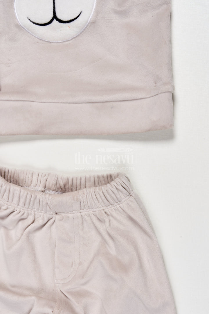 The Nesavu Boys Casual Set Toddler Boys Cotton Set with Joggers for Relaxed Everyday Style Nesavu Nesavu toddler boys cotton jogger set bear print  made cozy wear everyday fun